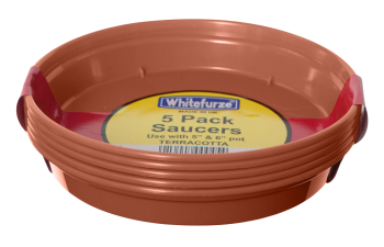 Whitefurze 5pc 5Inch+6Inch Pot Saucers Whitefurze 5pc 5Inch+6Inch Pot Saucers